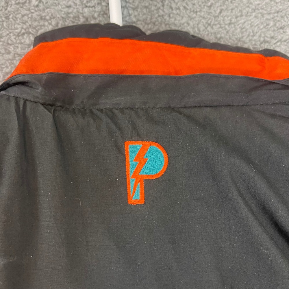 Vtg 1990's Pro Player Mens Large Miami Dolphins NFL Black Teal Reversible Jacket - Picture 7 of 11